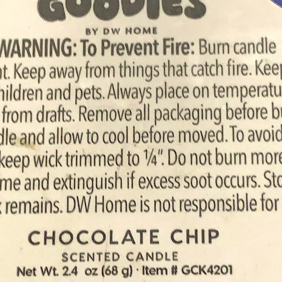 DW HOME CANDLE CHOCOLATE CHIP GOODIES 2.4 oz NEW MINI TIN CUP CAKE - Picture 4 of 4